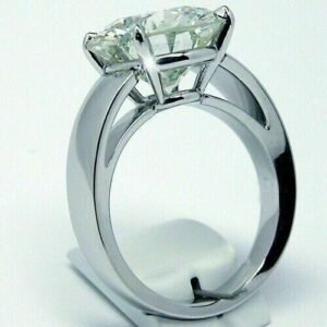 5Ct Certified Round Moissanite Solitaire Engagement Ring Sterling Silver
