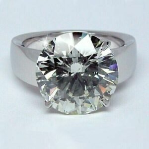 5Ct Certified Round Moissanite Solitaire Engagement Ring Sterling Silver S925