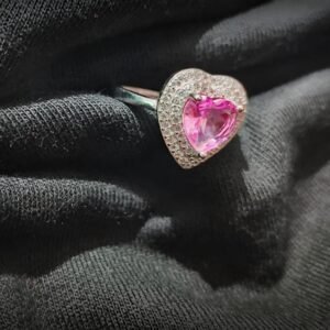 Radiant Heart Silver Ring – Adjustable Elegance