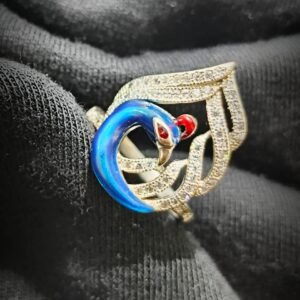 Majestic Blue Peacock- 925 Silver Ring