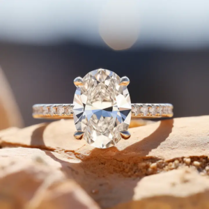 4CT Certified Cushion Cut Moissanite Solitaire Ring in Sterling Silver S925