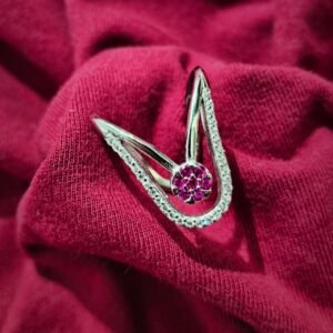 Radiant Ruby Bloom 925 Silver Ring
