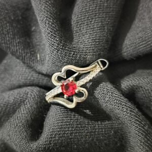 Crimson Crown Ruby Bloom 925 Silver Ring