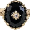 Vintage Black Onyx Engagement Ring