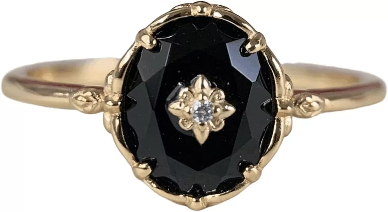 Vintage Black Onyx Engagement Ring Vintage Black Onyx Engagement Ring