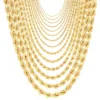 14K Yellow Gold Diamond Cut Rope Chain Necklace bulk