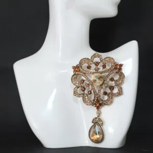 Creative Rhinestone Baroque Pendant Brooch 1