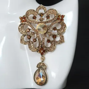 Creative Rhinestone Baroque Pendant Brooch 2