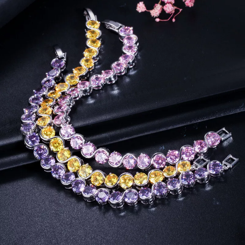 Elegant Round Purple Amethyst Charm Bracelet 3 Elegant Round Purple Amethyst Charm Bracelet 3