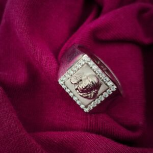 "Regal Guardian" – 925 Silver Bullmastiff Ring