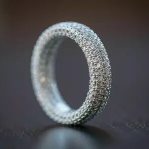 Round Cut Moissanite Full Eternity Engagement Ring 2