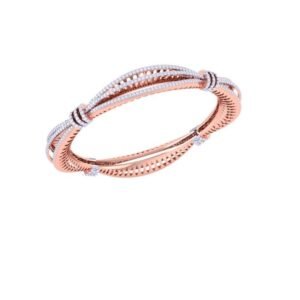 Lightweight Prism-Cut Gold Bangle