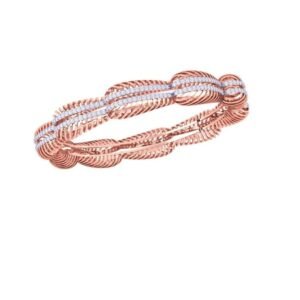 Stylish Mesh-Texture Gold Bangle