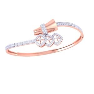 Modern Geometric-Cut Gold Bangle