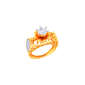 Rose Petal Cluster Halo Ring