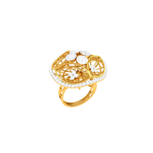 Crescent Halo Diamond Ring